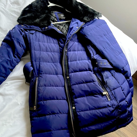 Dark purple/navy blue winter coat with real geese filling - Picture 6 of 6